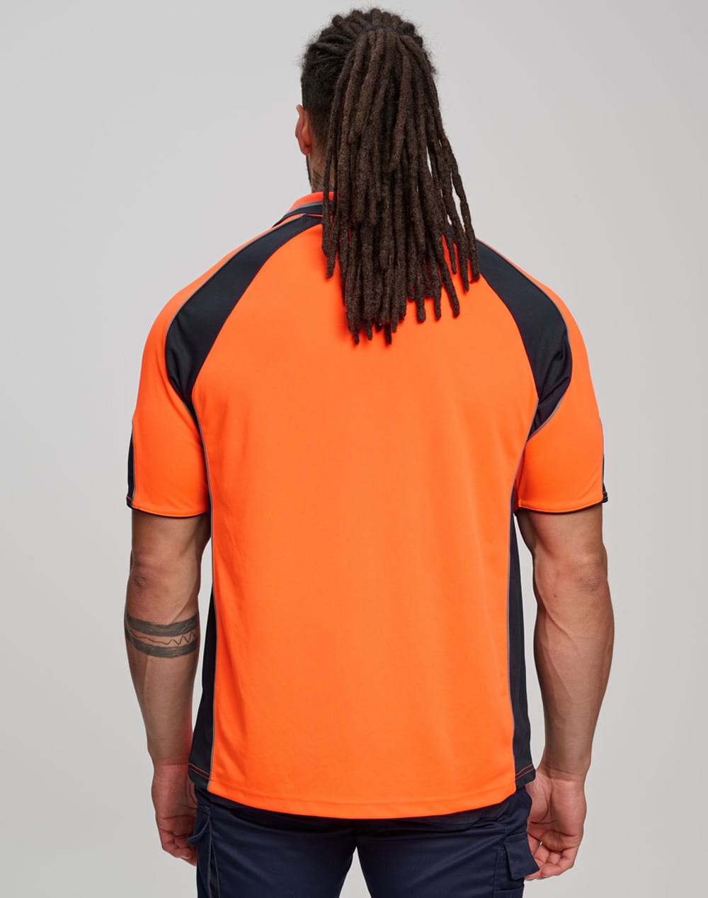 Mens HiVis Cooldry Contrast Polo with Sleeve Panels [53-SW61]