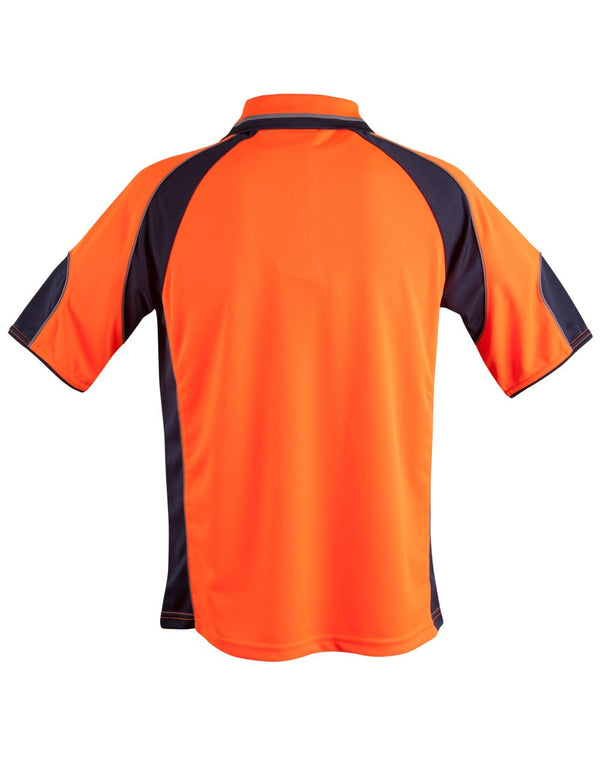 Mens HiVis Cooldry Contrast Polo with Sleeve Panels [53-SW61]