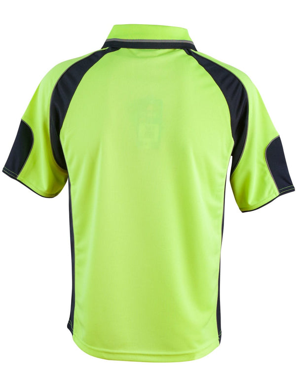 Mens HiVis Cooldry Contrast Polo with Sleeve Panels [53-SW61]
