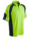 Mens HiVis Cooldry Contrast Polo with Sleeve Panels [53-SW61]