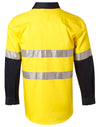 Mens HiVis Cotton Twill  L/S Safety Shirt 3M tape [53-SW68]