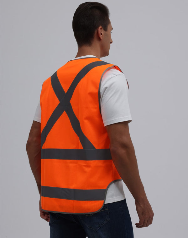 HiVis X Back Safety Vest with Tail [53-SW72]
