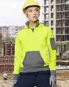 Unisex Hi Vis  Zip Premium Fleece Hoodie [53-SW78]