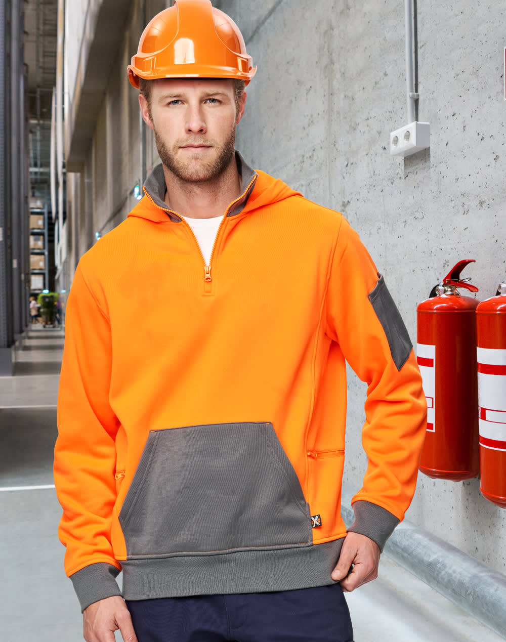 Unisex Hi Vis  Zip Premium Fleece Hoodie [53-SW78]