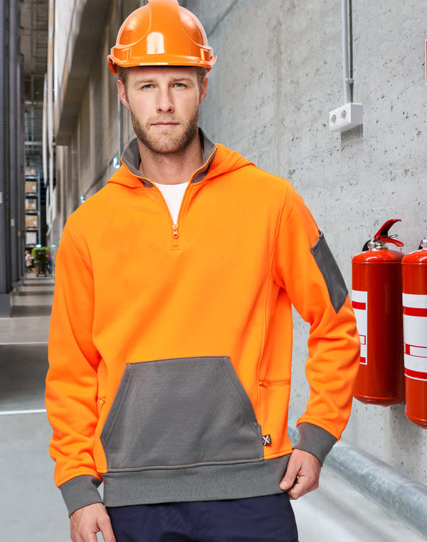 Unisex Hi Vis  Zip Premium Fleece Hoodie [53-SW78]