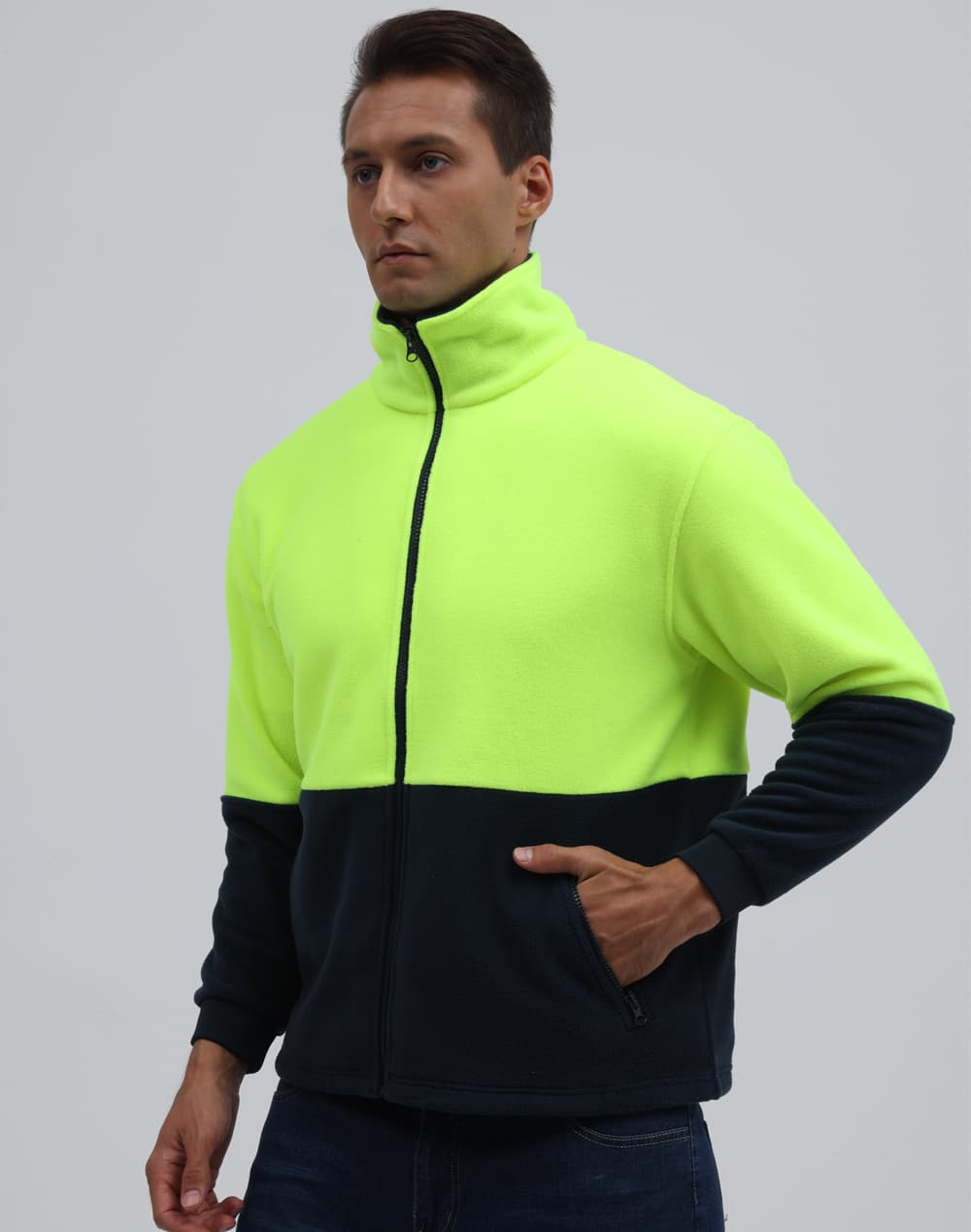HiVis Polar Fleece Full Zip Jacket [53-SW84]