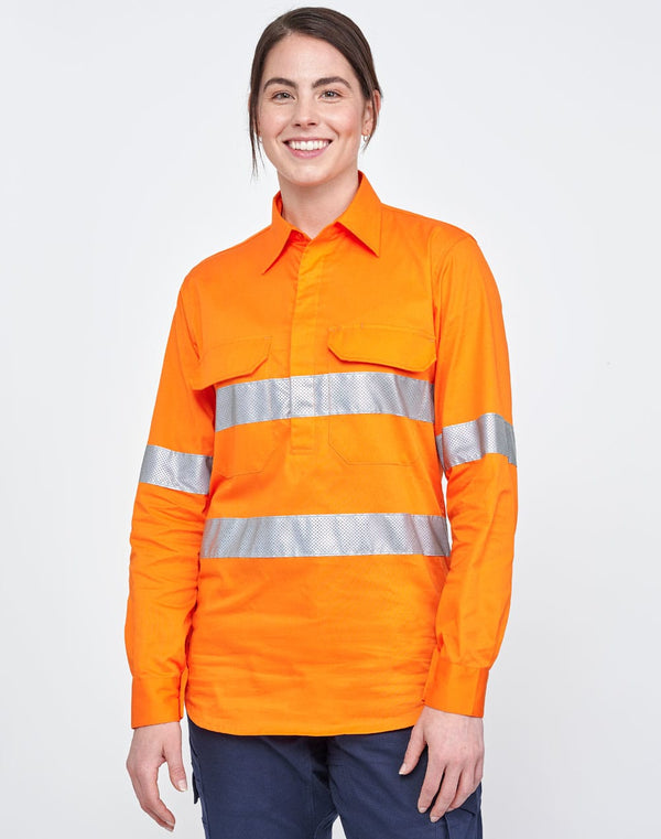 AIW Unisex Hi Vis Cool Breeze Closed Front Ls Shirt With  Perforated Tape [53-SW87]