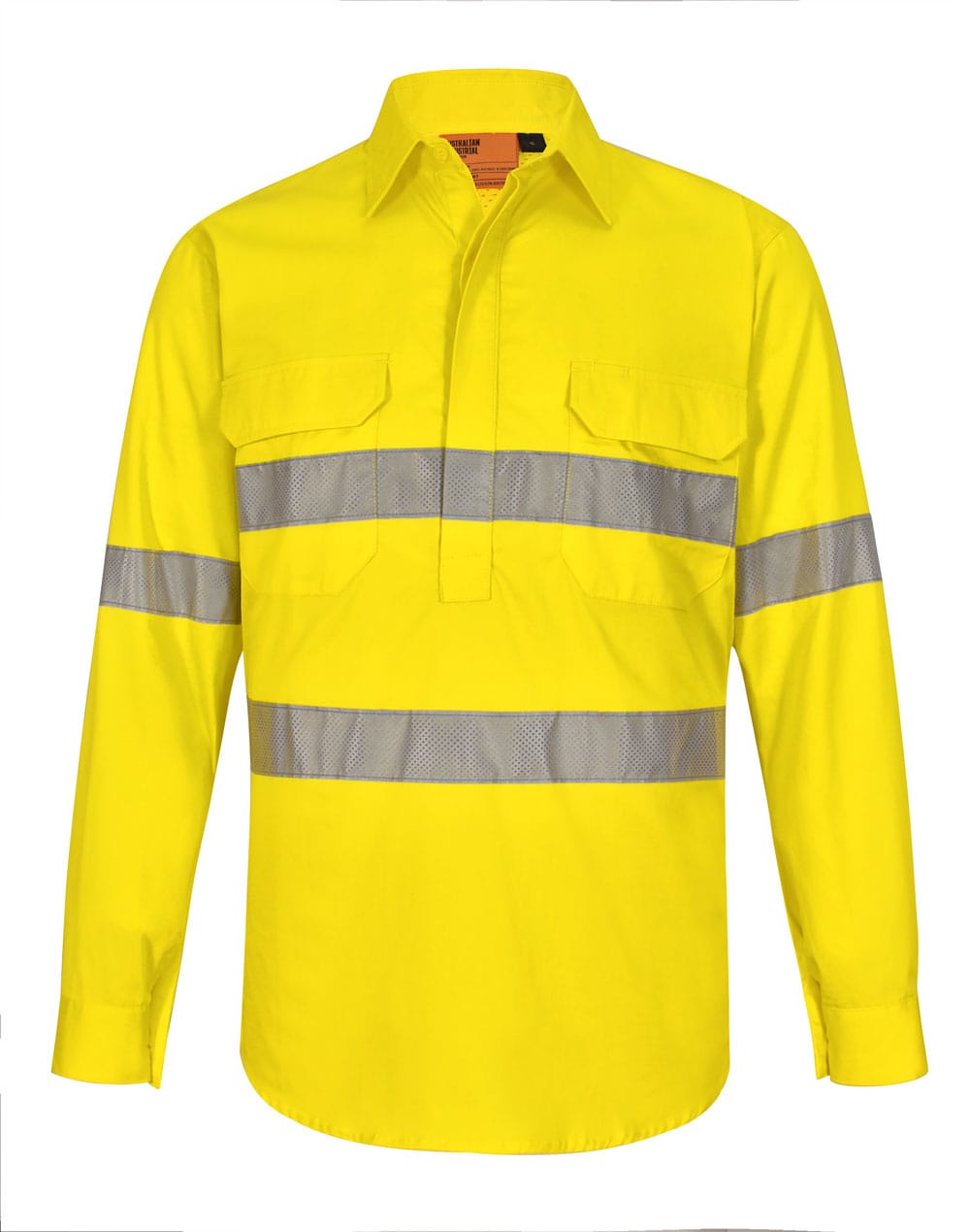 AIW Unisex Hi Vis Cool Breeze Closed Front Ls Shirt With  Perforated Tape [53-SW87]