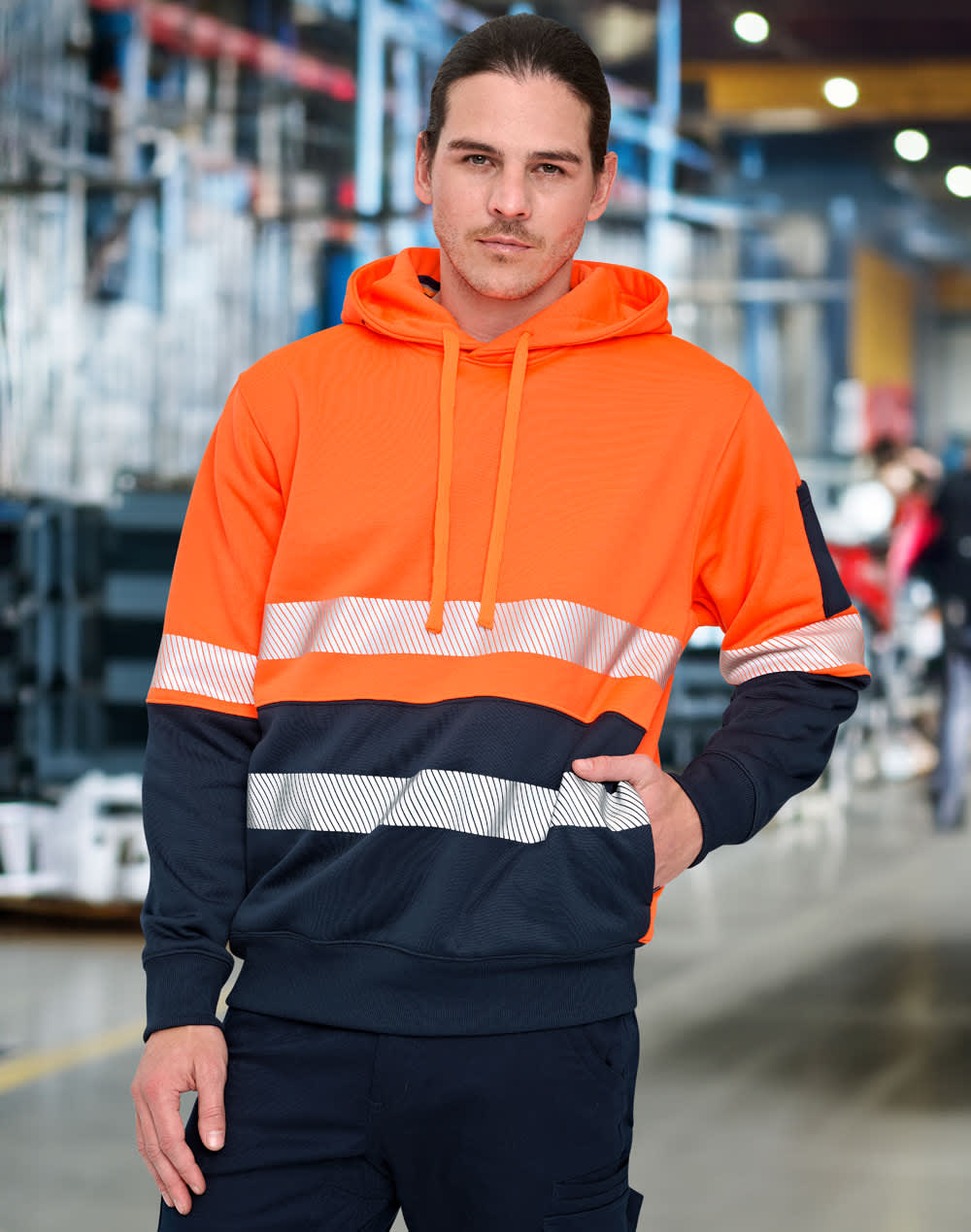 HiVis Two Tone Safety Hoodie With Segmented Tapes [53-SW88]