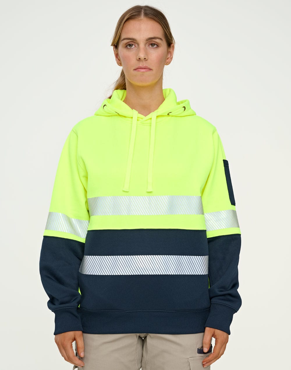 HiVis Two Tone Safety Hoodie With Segmented Tapes [53-SW88]