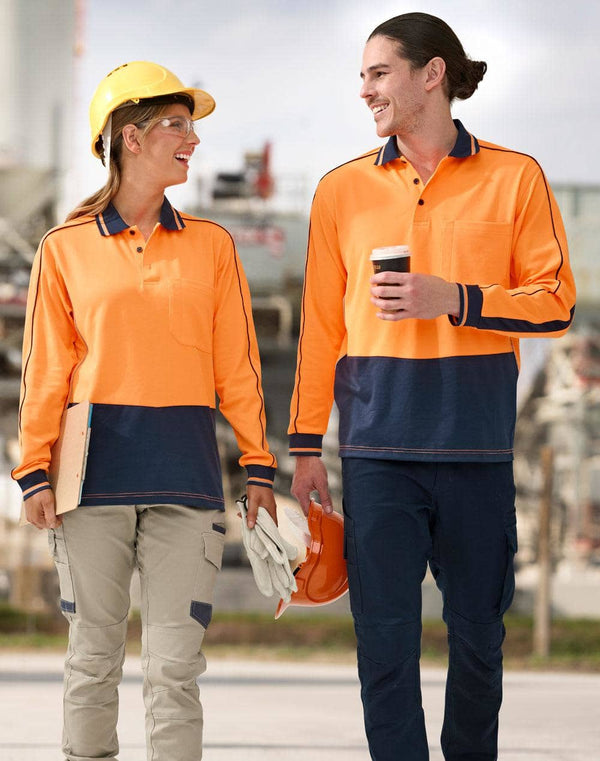 HiVis Sustainable CoolBreeze TrueDry Safety L/S Polo [53-SW90]