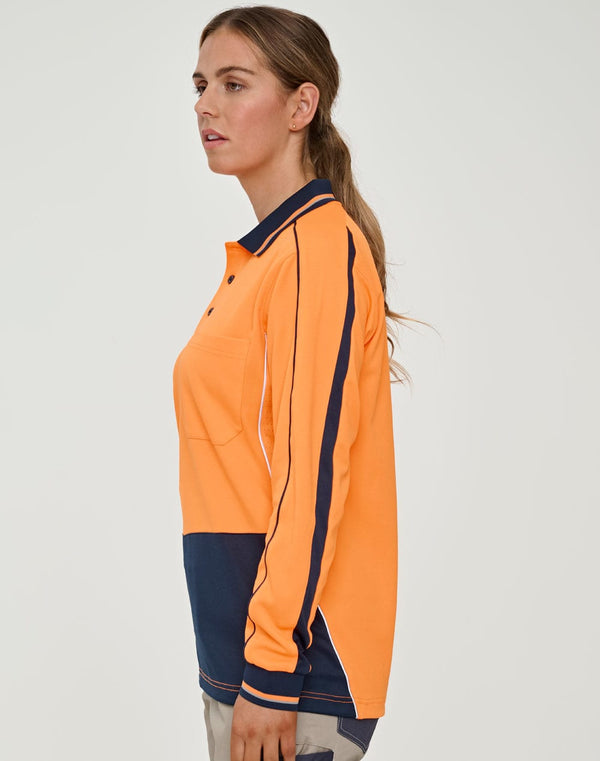HiVis Sustainable CoolBreeze TrueDry Safety L/S Polo [53-SW90]