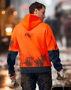 HiVis Two Tone Water Resistant Fleece Hoodie [53-SW91]