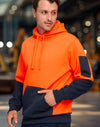 HiVis Two Tone Water Resistant Fleece Hoodie [53-SW91]