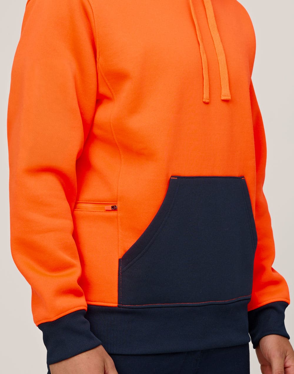 HiVis Two Tone Water Resistant Fleece Hoodie [53-SW91]