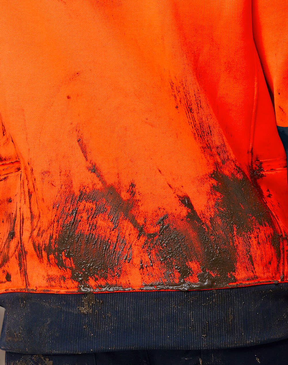 HiVis Two Tone Water Resistant Fleece Hoodie [53-SW91]