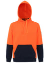 HiVis Two Tone Water Resistant Fleece Hoodie [53-SW91]