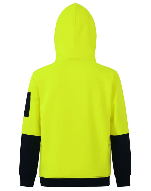 HiVis Two Tone Water Resistant Fleece Hoodie [53-SW91]