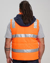 Unisex Hi Vis Hooded Puffer Vest [53-SW93]