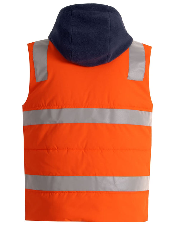 Unisex Hi Vis Hooded Puffer Vest [53-SW93]