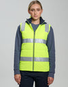 Unisex Hi Vis Hooded Puffer Vest [53-SW93]