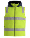 Unisex Hi Vis Hooded Puffer Vest [53-SW93]