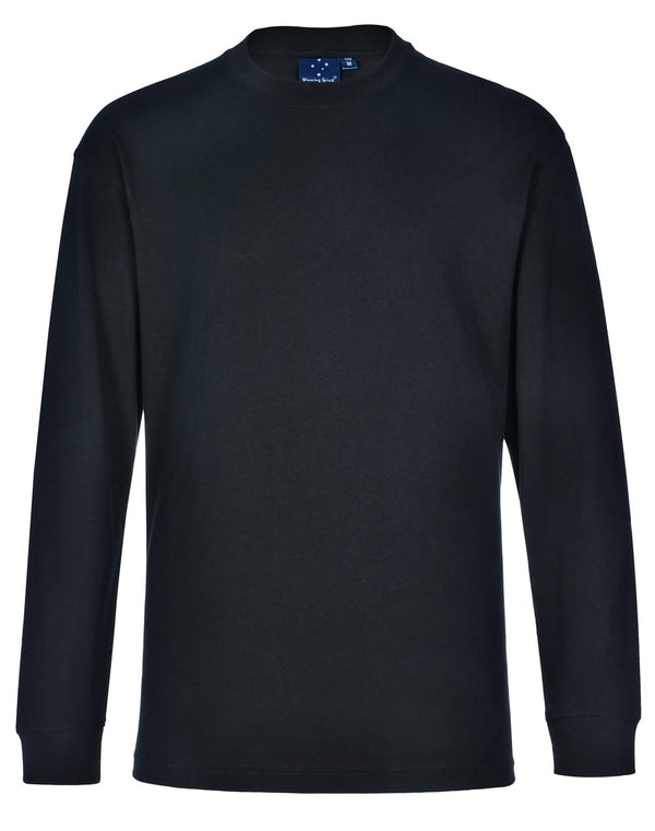 mens cotton crew neck L/S tee [53-TS02]