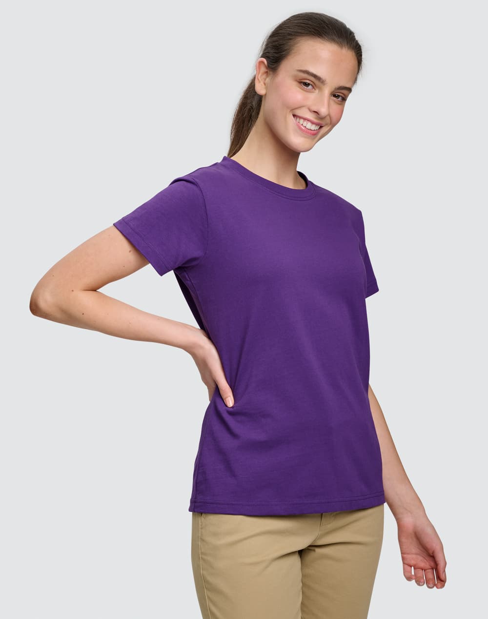 Ladies Cotton Semi Fitted Tee [53-TS38]