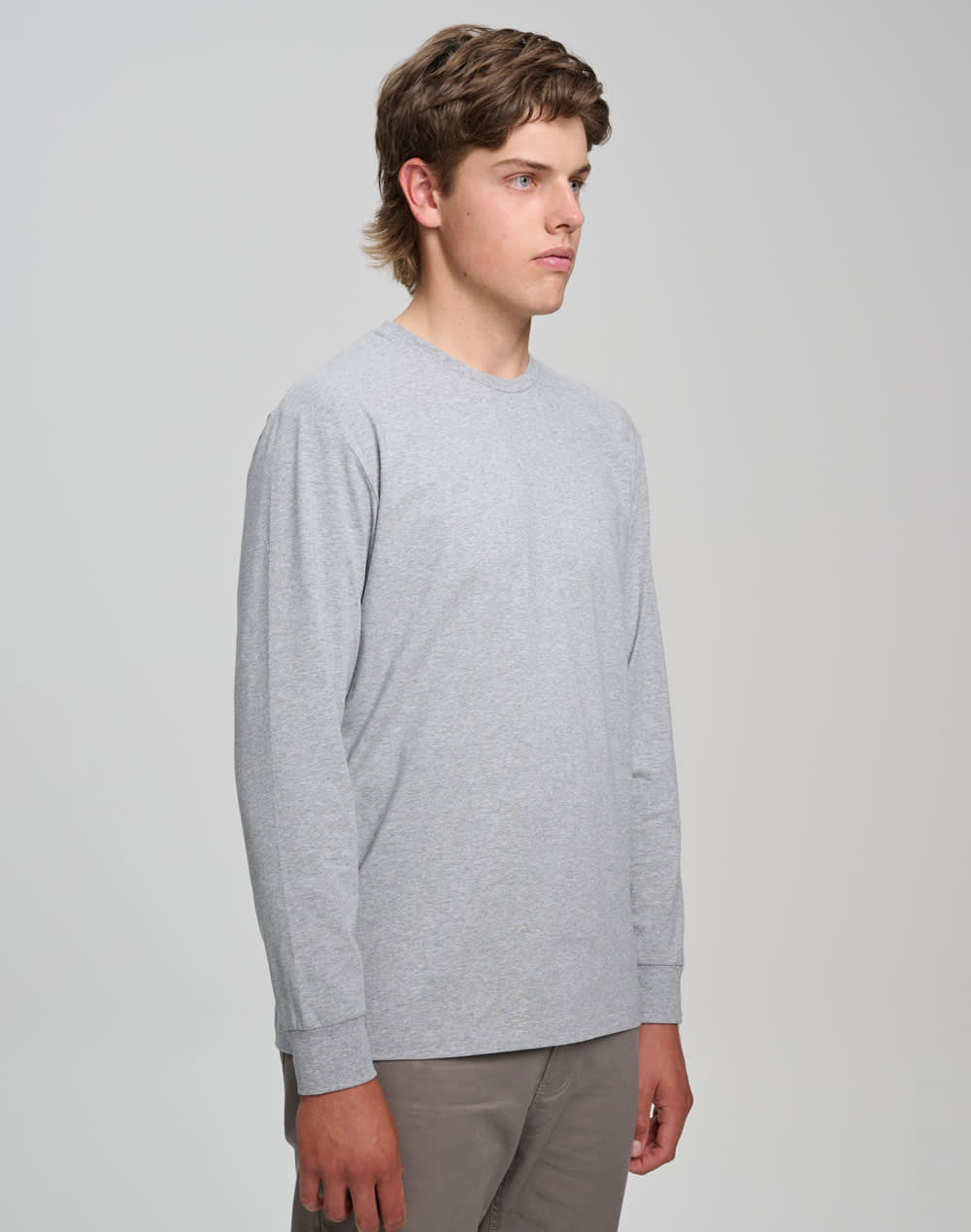 Mens Premium Cotton Face L/S Tee Shirt [53-TS47]