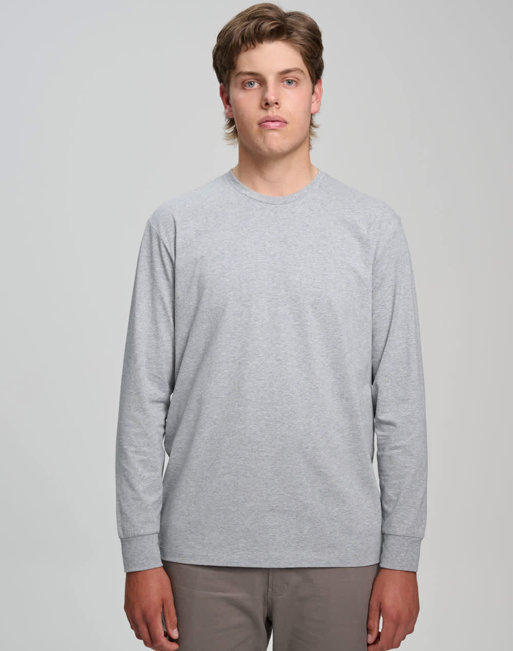 Mens Premium Cotton Face L/S Tee Shirt [53-TS47]