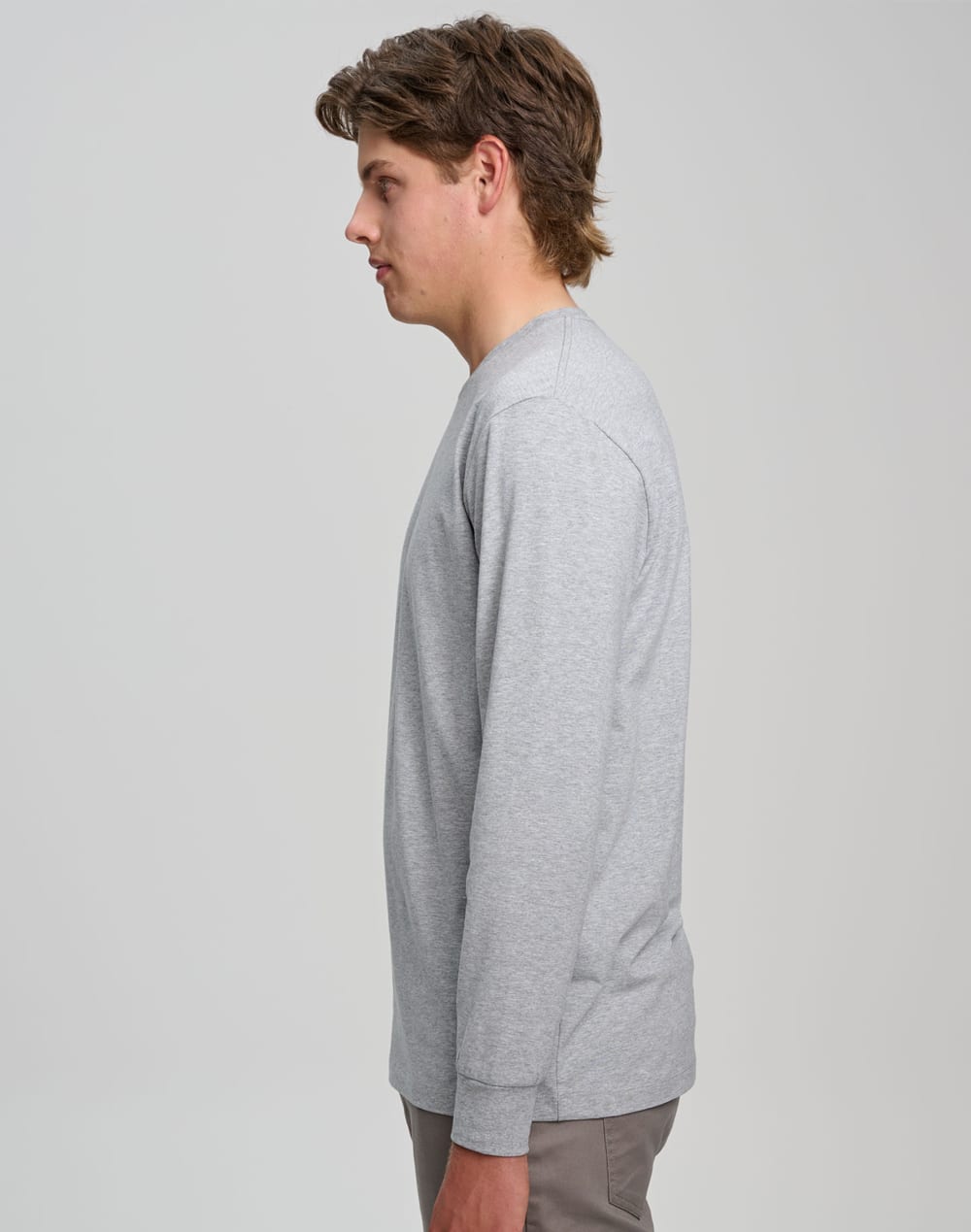 Mens Premium Cotton Face L/S Tee Shirt [53-TS47]