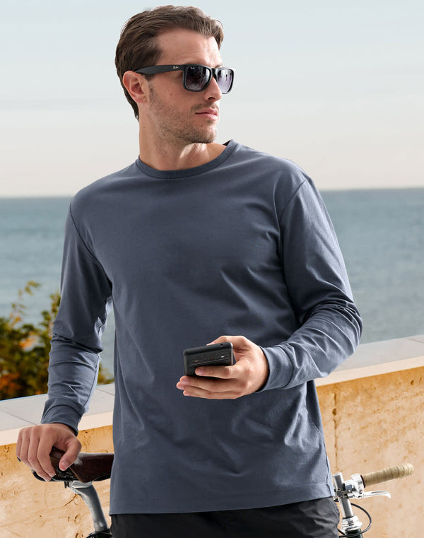 Mens Premium Cotton Face L/S Tee Shirt [53-TS47]