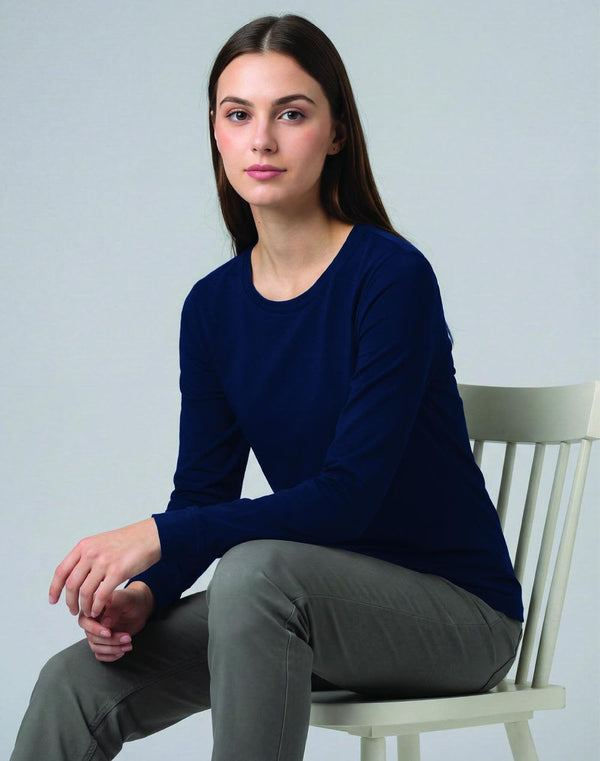 Ladies Premium Cotton Face L/S Tee Shirt [53-TS48]