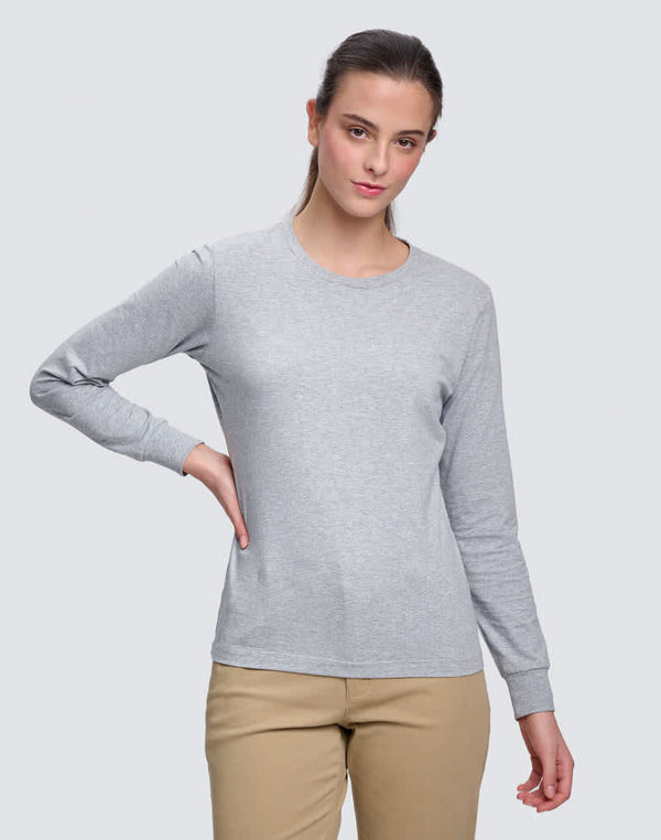 Ladies Premium Cotton Face L/S Tee Shirt [53-TS48]
