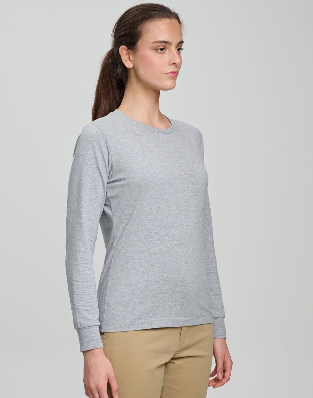 Ladies Premium Cotton Face L/S Tee Shirt [53-TS48]