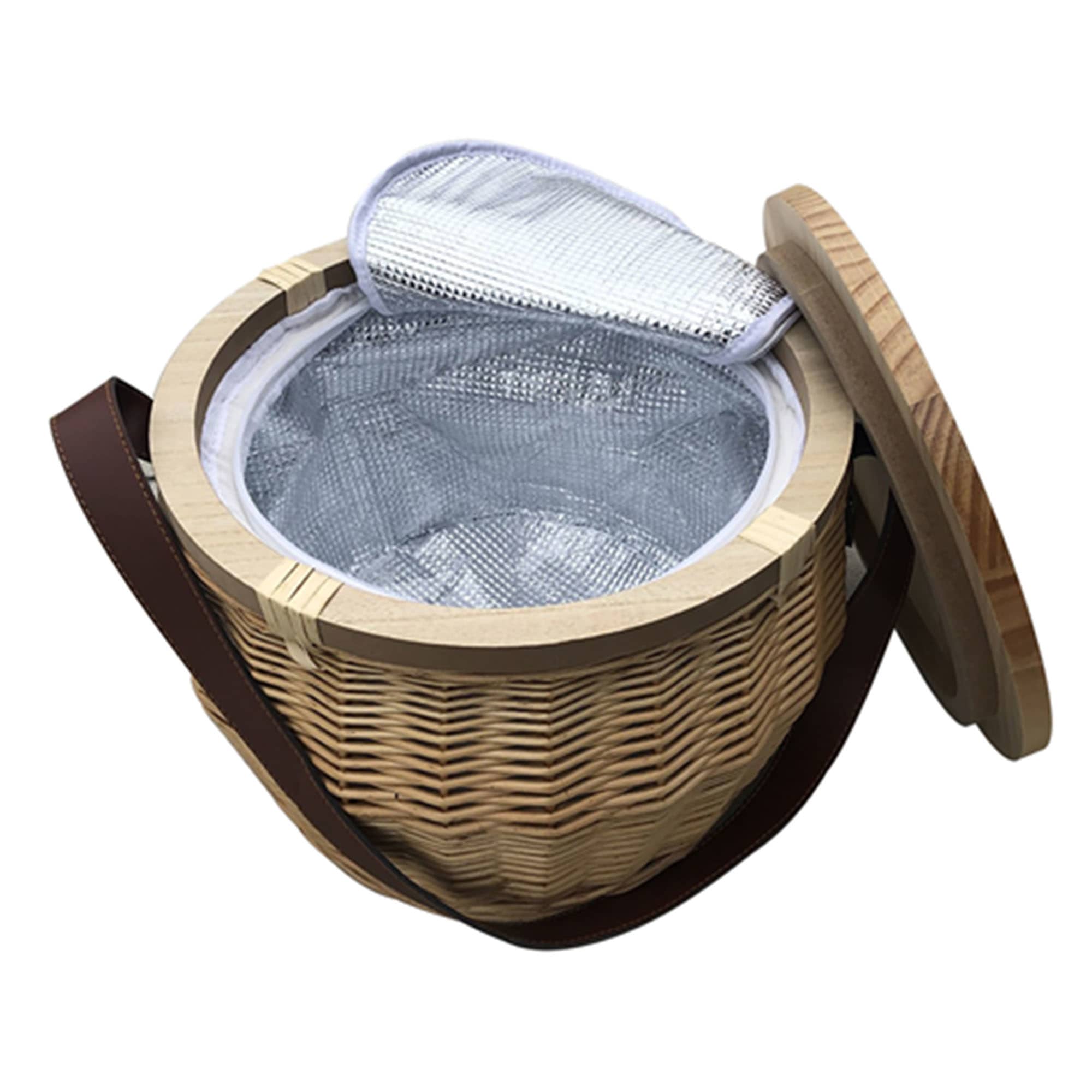 Scotch Wicker Picnic Cooler Basket Round [19-WCB001]