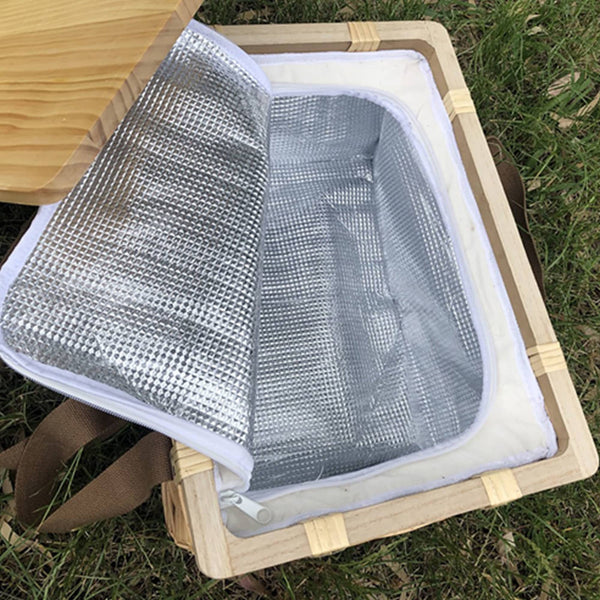 Gold Coast Wicker Picnic Cooler Basket Square [19-WCB002]
