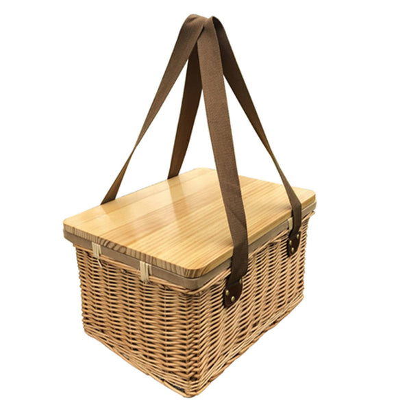 Gold Coast Wicker Picnic Cooler Basket Square [19-WCB002]