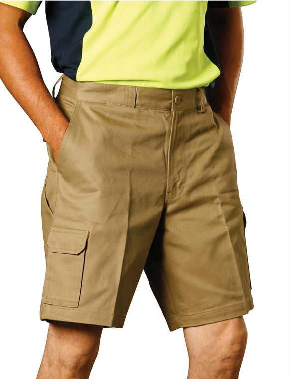 Mens Heavy Cotton Drill Cargo Shorts [53-WP06]