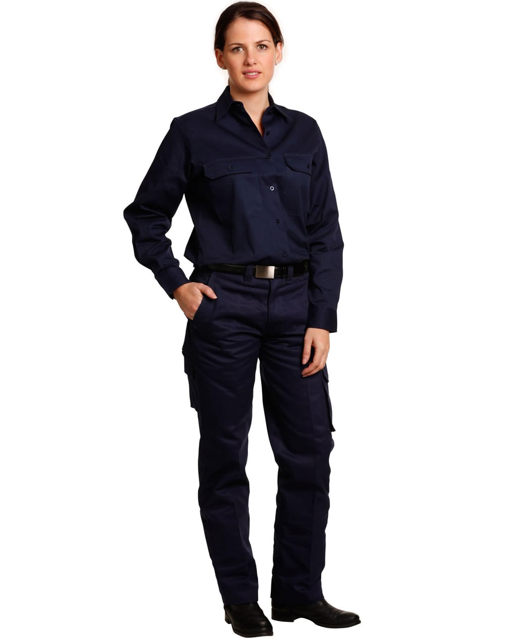 Ladies Heavy Cotton Drill Cargo Pants [53-WP15]