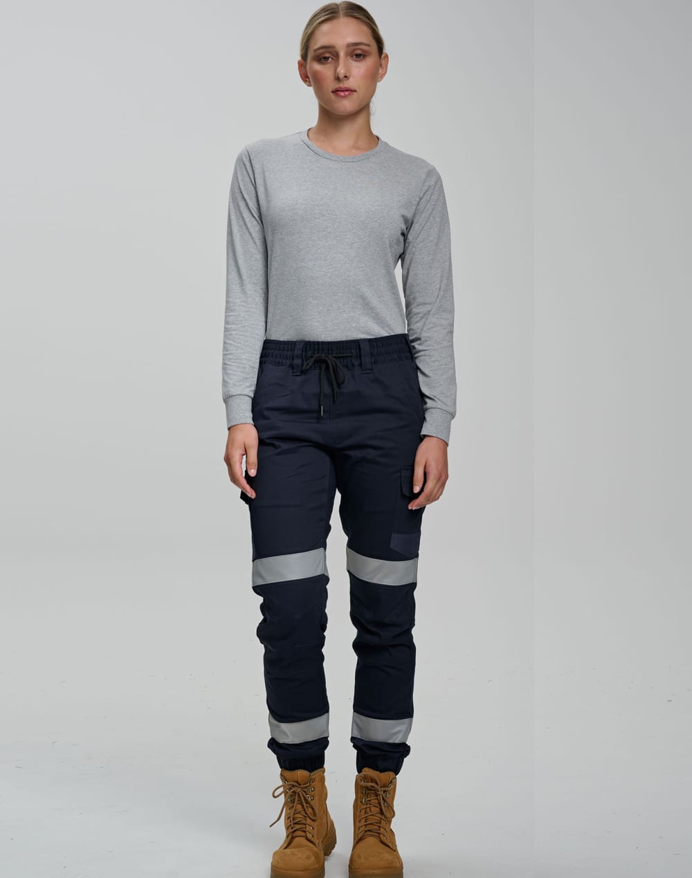 Cotton Stretch Drill Cuffed Work Pants With Tapes [53-WP28HV]