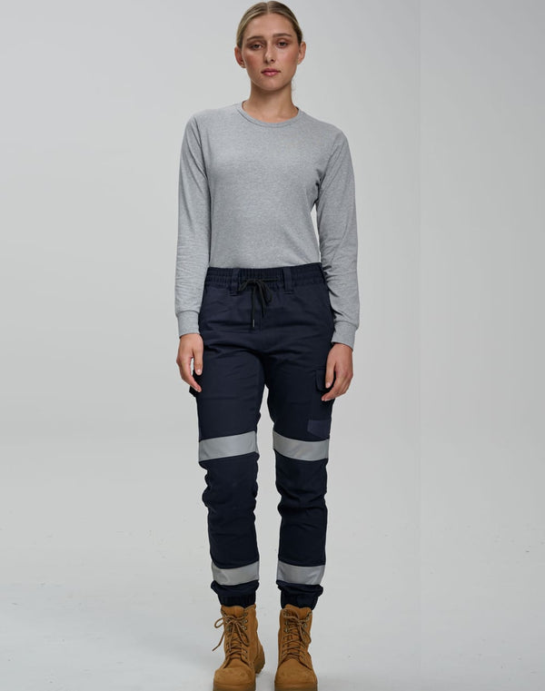 Cotton Stretch Drill Cuffed Work Pants With Tapes [53-WP28HV]