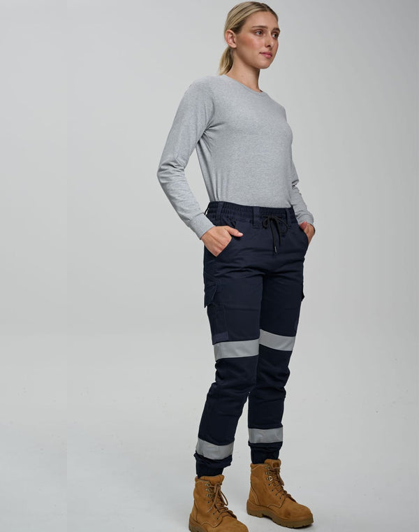Cotton Stretch Drill Cuffed Work Pants With Tapes [53-WP28HV]