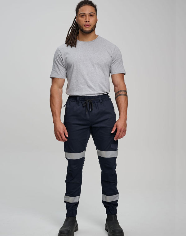 Cotton Stretch Drill Cuffed Work Pants With Tapes [53-WP28HV]