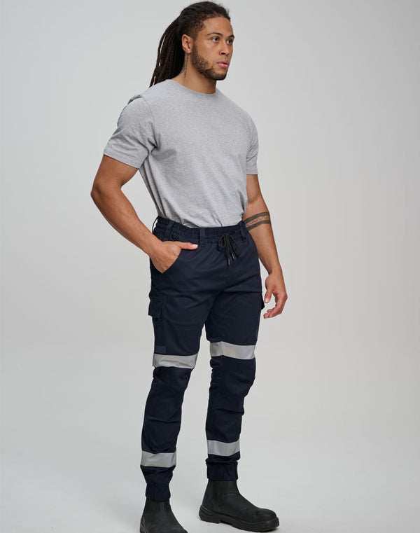 Cotton Stretch Drill Cuffed Work Pants With Tapes [53-WP28HV]