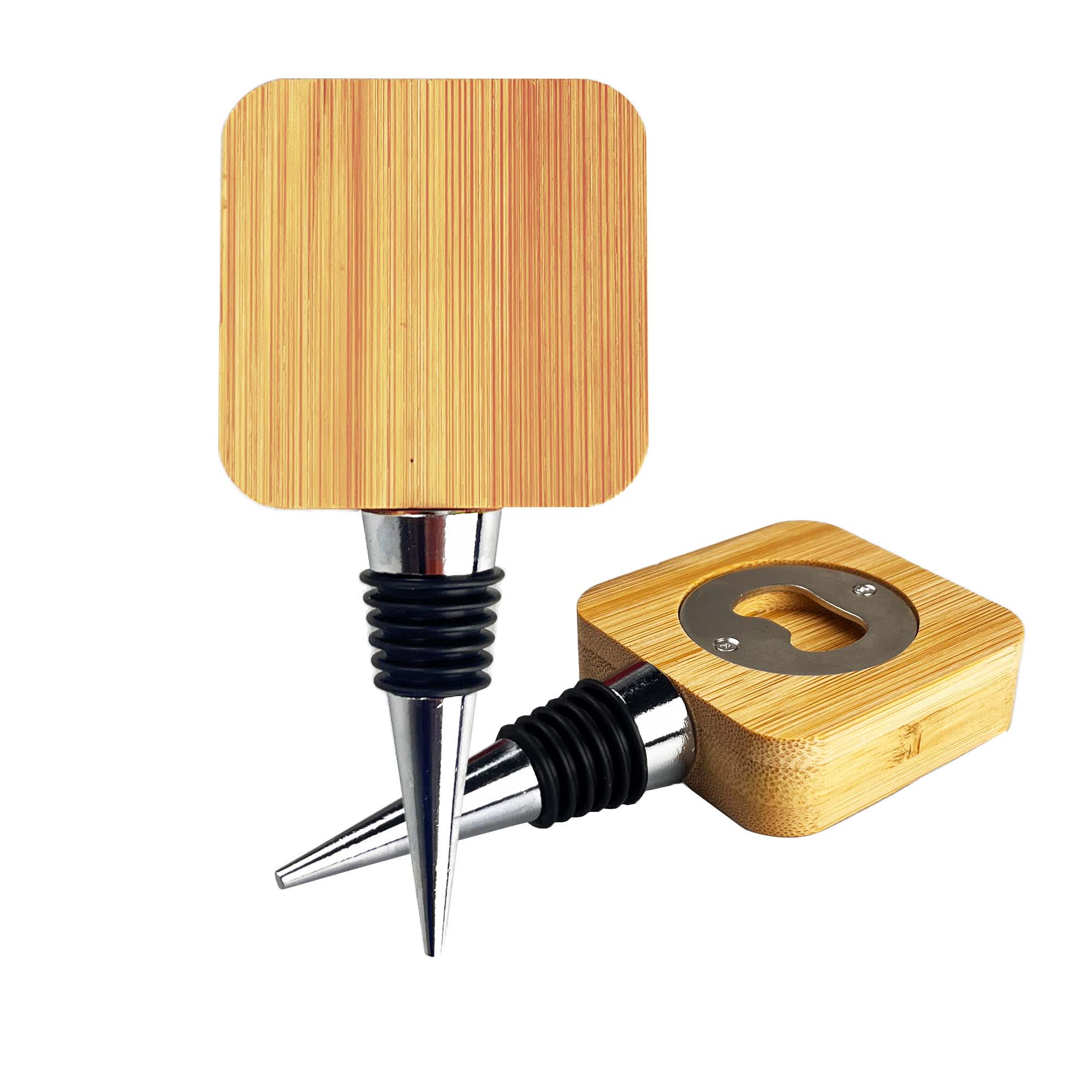 Bamboo Wine Stopper Opener [19-WS003]