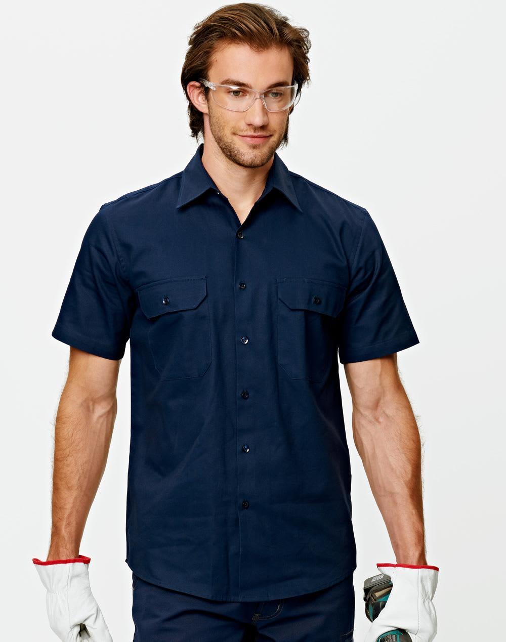 WT03WDS/S drill shirt pocket pen holder S/S [53-WT03(WDS/S)]