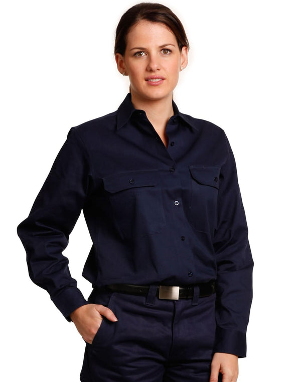 Womens Cotton Drill Work Shirt [53-WT08]